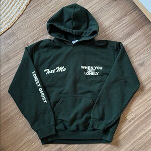 🟡SOLD🟡 Green Text Me When You Get Lonely Size S Lonely Ghost Hoodie Sweater